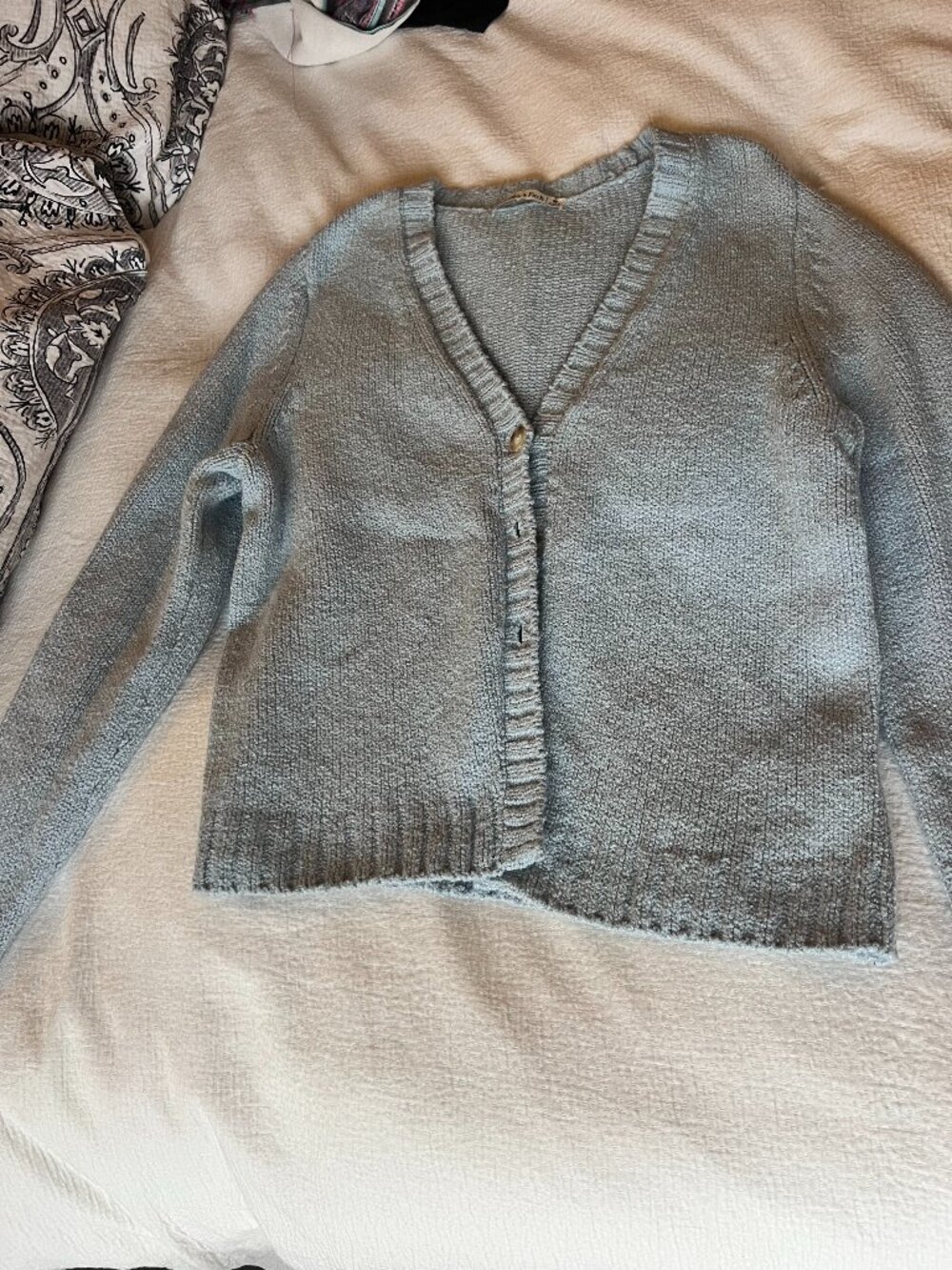 Abercrombie & Fitch Light Blue V Neck Cardigan- Size Medium